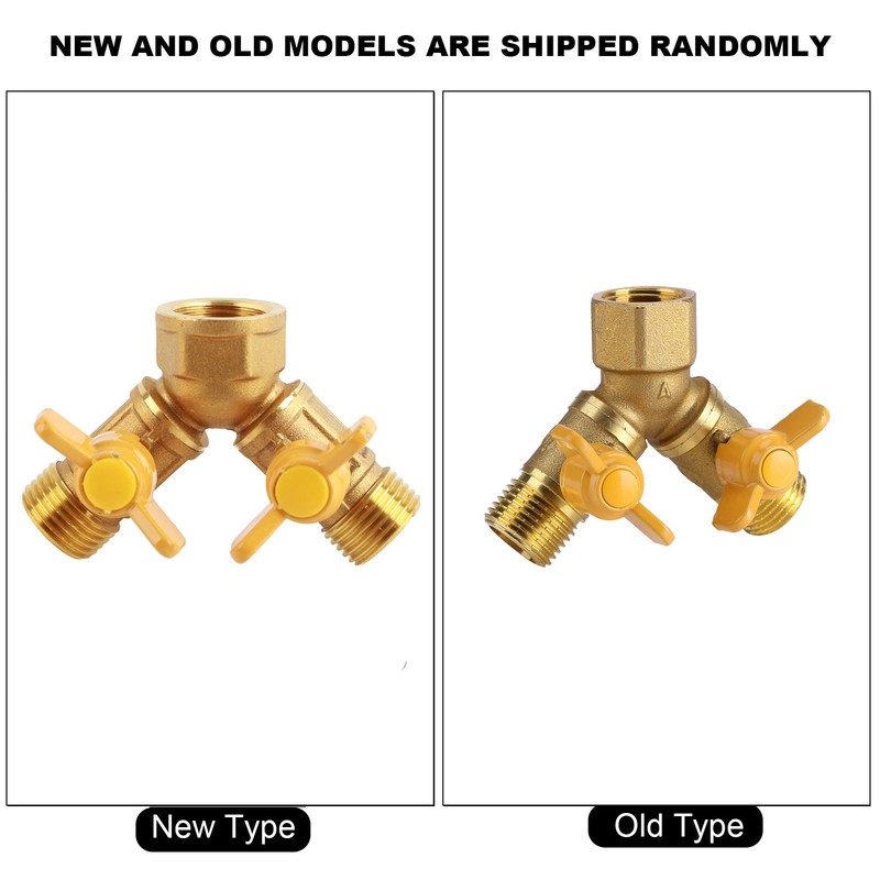 G1/2 Brass Garden Irrigation 2 Way Double Tap Hose Adapter