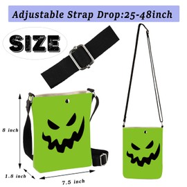 BDPWSS Oogie Inspired Crossbody Bag Horror Movie Lover Gifts Spooky Season Merchandise Gifts For Cartoon Fans (Green smile CbagCA)