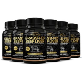 FREZZOR New Zealand 100% Live-Grass-Fed Beef Liver 1080 Capsules, Supports Energy Production, Detoxification, Digestion, Immunity and Full Body Wellness, Non-GMO, 3000mg