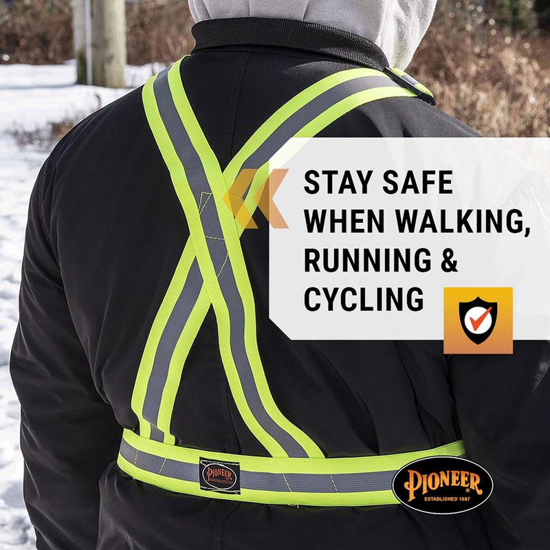 Pioneer Hi Vis Adjustable Safety Sash - Hi-Vis Yellow/Green with