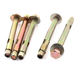 sourcingmap M8 x 100mm Thread Hex Head Split Expansion Bolts Screws 5 Pcs