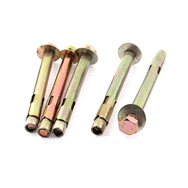 sourcingmap M8 x 100mm Thread Hex Head Split Expansion Bolts