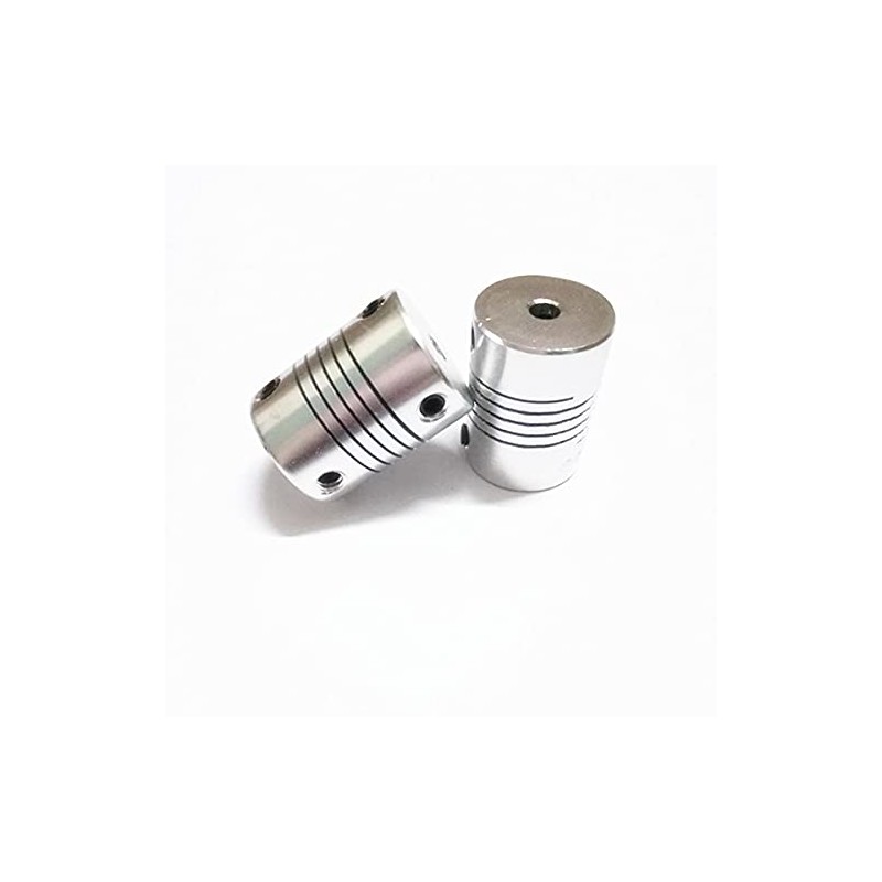 4pcs Aluminum Alloy Flexible Coupler Silver 3mm to 5mm Shaft