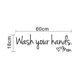 Kaariss DIY Wash Your Hands Love Mom Quote Bathroom Wall Stickers Waterproof Art Vinyl Decal Bathroom Wall Decor