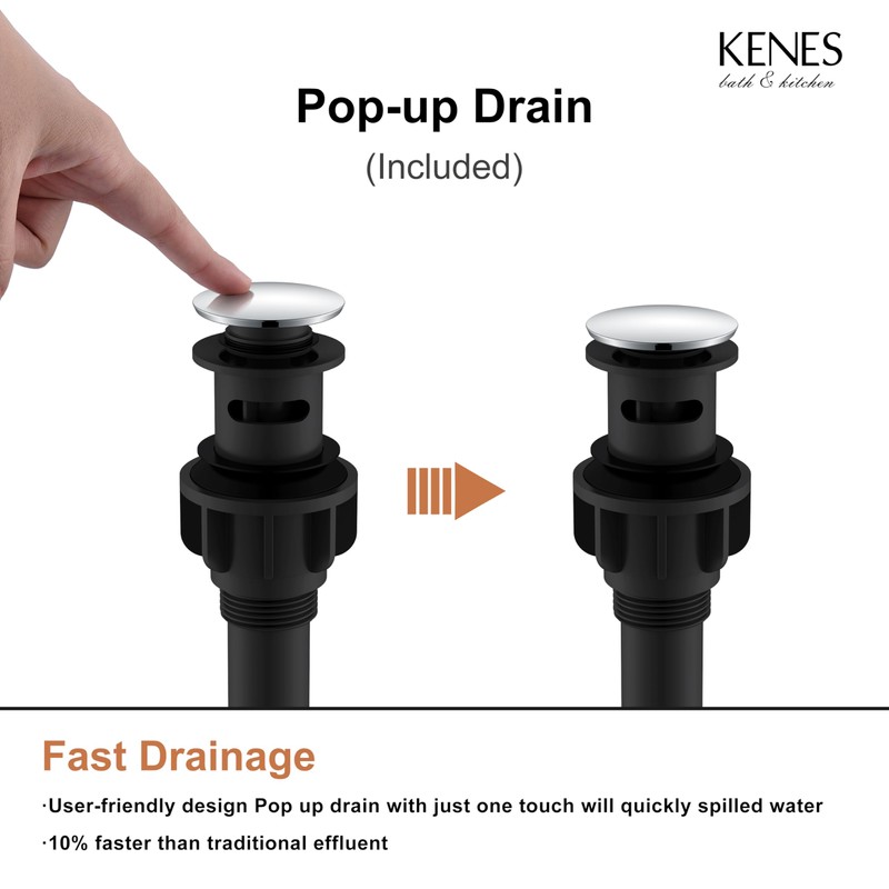 KENES Chrome Bathroom Faucet Single Handle Bathroom Sink Faucet Lavatory