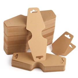 TUPARKA 250 Pieces Necklace Display Cards Blank Necklace Card Holder Tags Jewelry Display Hanging Cards for Jewelry Necklaces Bracelets Hang Tags (Brown)
