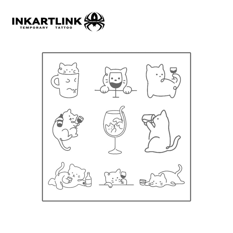 INKARTLINK 2 Weeks Cellular Colored Jagua Tattoo Stickers, Set of