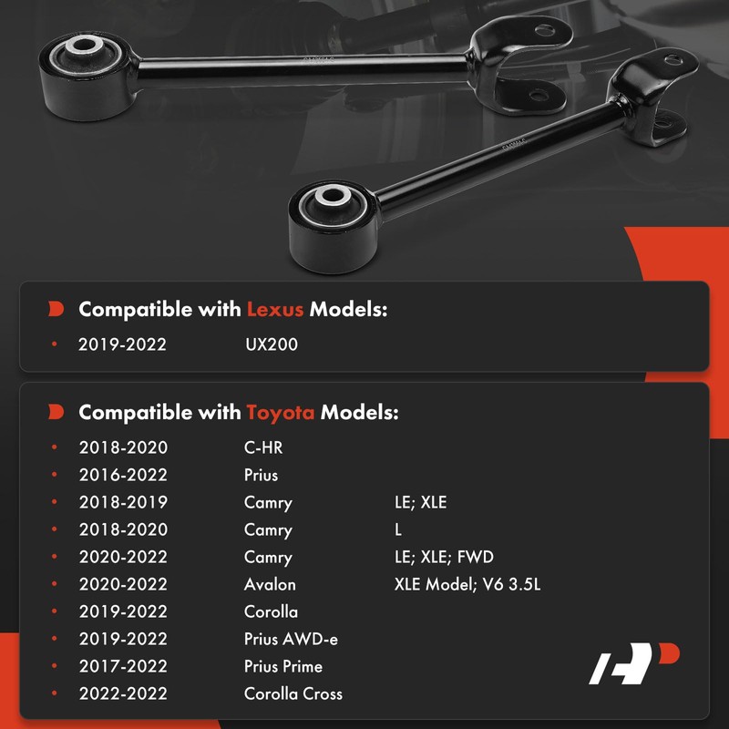 A-Premium 2 x Rear Forward Lower Control Arms, with Bushing,