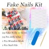 24Pcs 4th of July Press on Nails Medium Square Fake