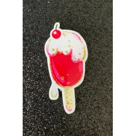 5pc. Ice Cream Cart, So Kawaii!  Planar, Resin Popsicle, Flatback, Cabochon, Bow
