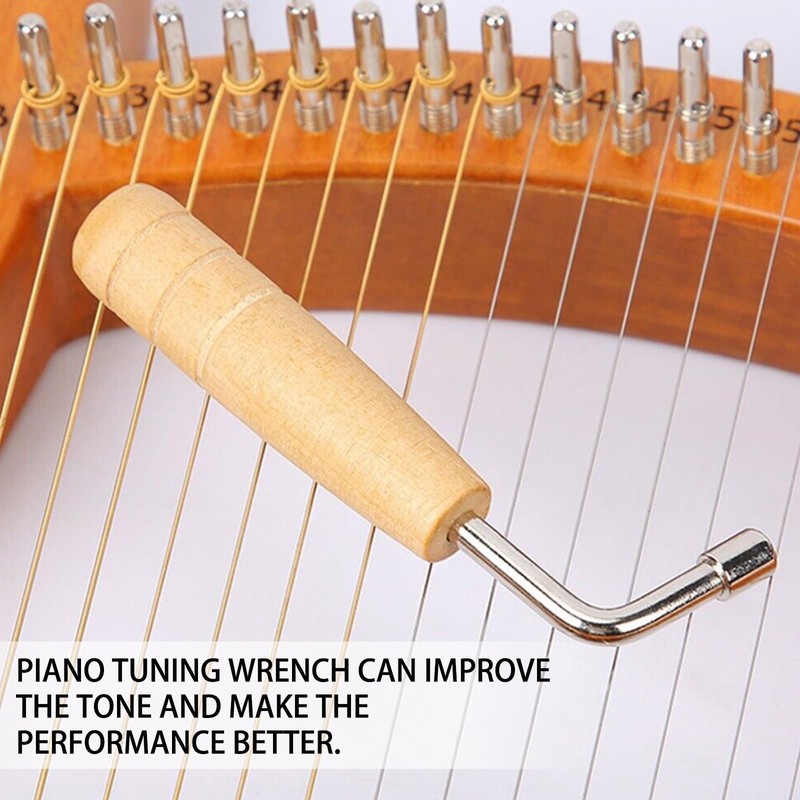 Hordion Lyre Harp Tuning Wrench, L-Shape Harp Tuning Tool for