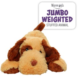 1i4 Group Jumbo Weighted Hugs by Warm Pals – Dog – 4lbs – Cozy Microwavable Lavender Scented Plush Toys – Stuffed Animal – Calming & Comforting Plushie