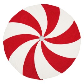 SARO LIFESTYLE Winter Wonderland Candy Cane Tree Skirt
