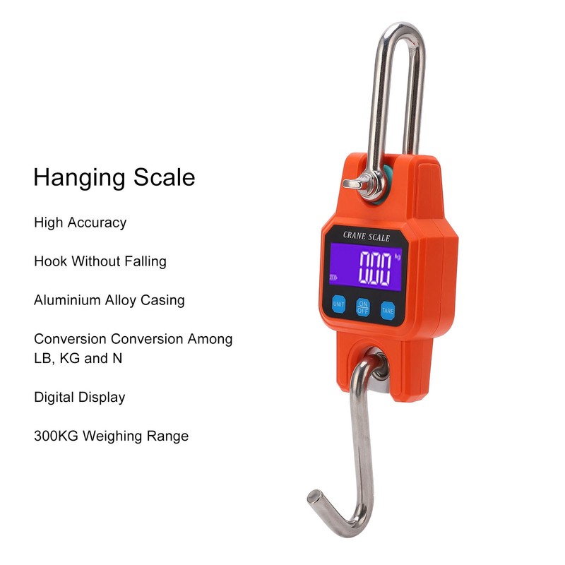 Hanging Scale Digital Display Backlight Screen 300KG Range Weighing Tool