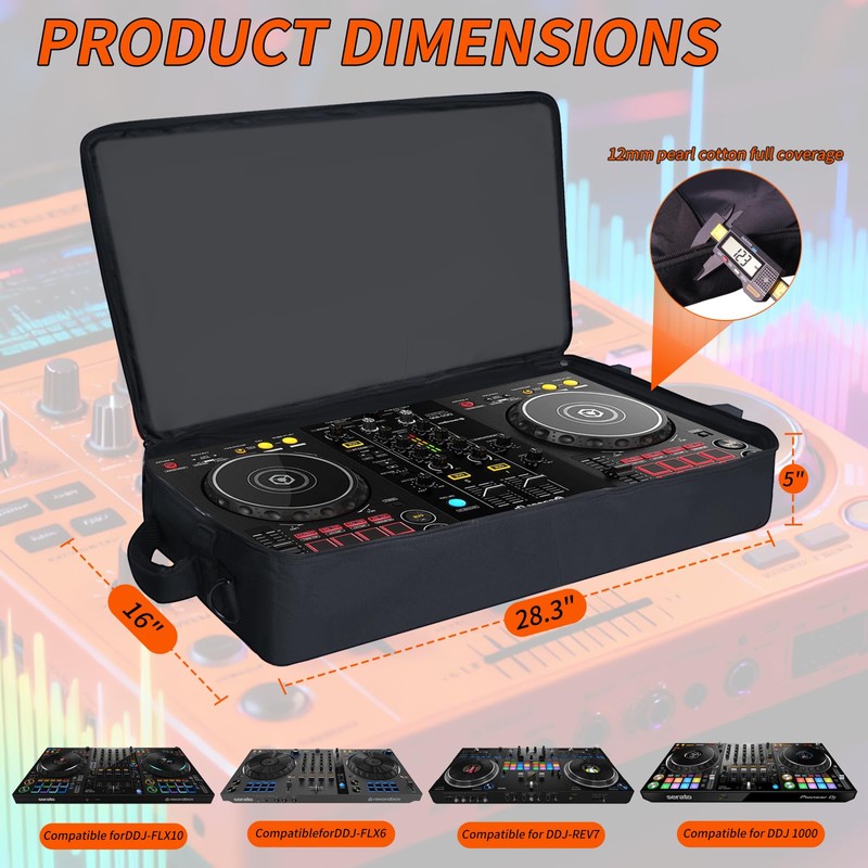 DJ Controller Case with Wheels for DDJ FLX10 / 1000