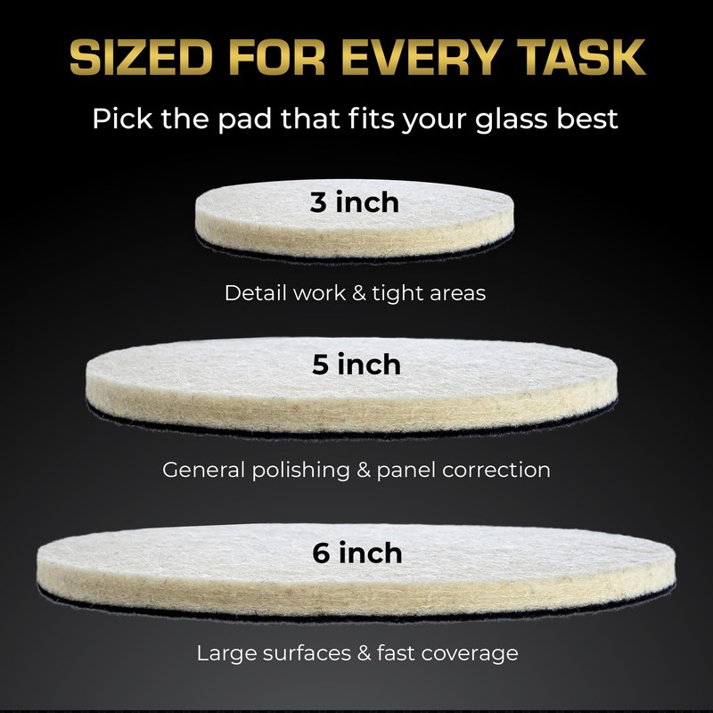 Glass Polishing Pad Discs for Use with Cerium Oxide 5