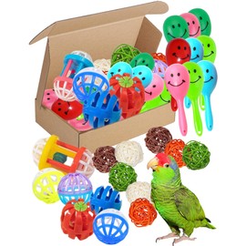 DIYUQISHI 23-Pack Small Bird Toys for Parakeets & Conures - Chewable Bell & Foraging Toys for Cockatiels, Budgies, Lovebirds