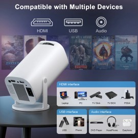Mini Beamer Portable Smart Projector HD Home Theater Proyector Wireless WiFi Screen Mirroring for Bedroom Outdoor Movie Cinema