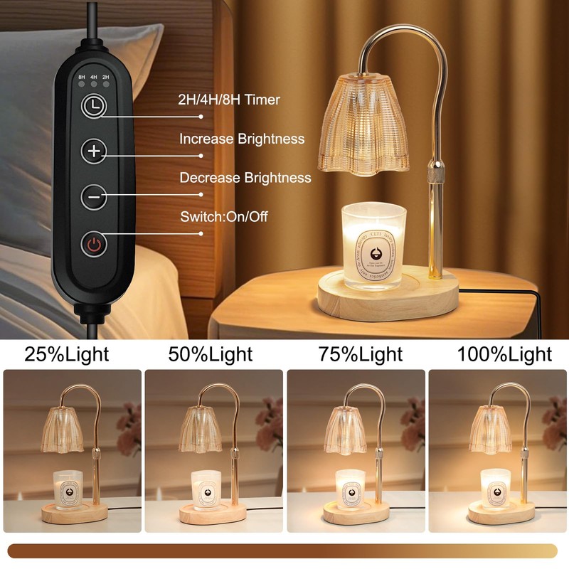 Honvinor Candle Warmer Lamp with Timer & Dimmer, Candle Warmer