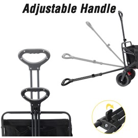 Wagons Carts Foldable, Collapsible Wagon Heavy Duty with Wheels, Portable Large Capacity Utility Wagon for Beach Shopping Garden Camping(440 LBS Capacity)