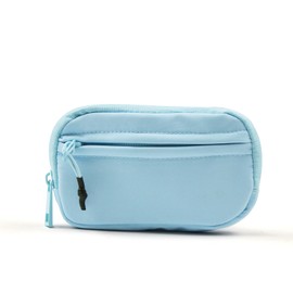 AdiStylinno Women's Coin Bag, Portable Nylon Keyring Purse, Small Lightweight Zip Card Slots, Wallet, Women Fashion Change Wallet with Key Ring and ID Window, blue, Casual