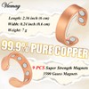 Vicmag 2PCS Copper Magnetic Rings for Women & Men, 9X