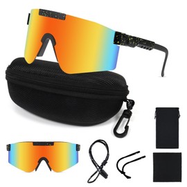 Homelyxe Quick Glasses Men Women Cycling Glasses Sports Sunglasses UV400 Protection Sports Glasses Windproof Road Bike Glasses Adjustable Bicycle Glasses for Running Rave Cycling Sports Mountaineering