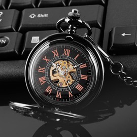 Classic Octopus Hollow Design Hand Winding Mechanical Pocket Watch Mens Watches