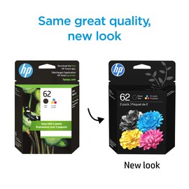 HP 62 Black/Tri-Color Ink (2-Pack) | Works with Envy 5540, 5640, 5660, 7640, OfficeJet 5740, 8040, OfficeJet Mobile 200, 250 | Instant Ink Eligible | N9H64FN | Packaging May Vary