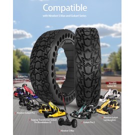 Felixstory 10x2.75 Off Road Gokart Tire, Drift Rear Tire Fit for Ninebot by Segway Gokart Pro/Pro 2 Gokart Series, Ninebot S Max Self-balancing Scooter, Go Kart Kit Refit Parts, Wear Resistance,2pcs