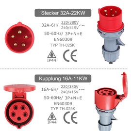 High Current Adapter Cee Adapter 32A to 16A