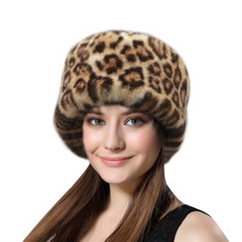 Lifup Women Winter Faux Fur Russian Cossack Style Hat Warm Outdoor Cap Leopard 3