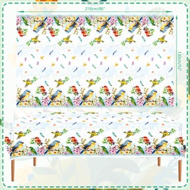 Ywediim 4 Pack Bird Party Supplies Rectangular Table Cover, for Bird Theme Baby Shower Summer Tea Party Decorations 54 x 86 Inch