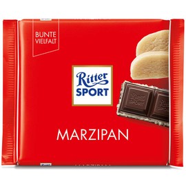 Ritter Sport Marzipan Dark Chocolate 100g - Pack of 6