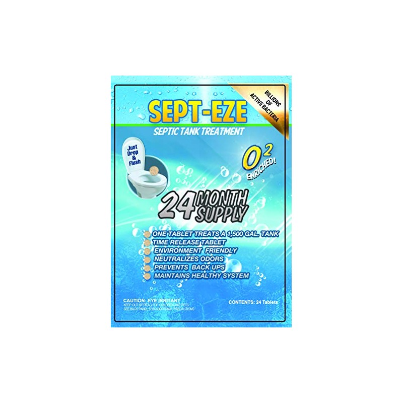 Sept-Eze Septic Professional Strength Septic Tank Treatment 6-12-24 Month Treatments