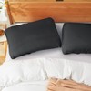 Horbaunal 2 Pack Microfiber Pillow Cases Dark Grey Travel Elastic