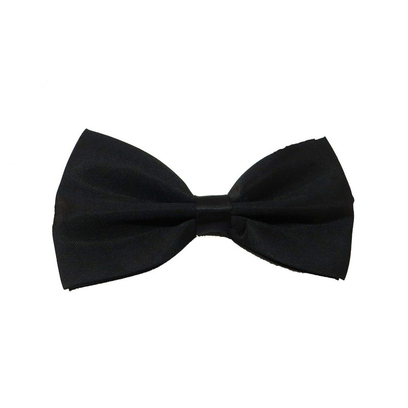 BB Accessories Satin Bow Tie - Plain Black