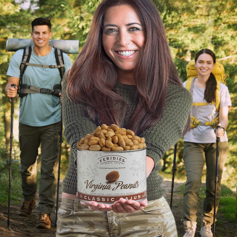FERIDIES Cajun Virginia Peanuts, Super Extra Large, Spicy Snacks with