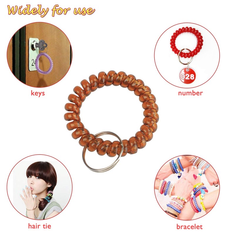 BIHRTC Pack Of 5 Colorful Spring Spiral Coil Keychain Bracelets