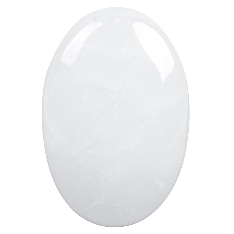 Lovionus89 White Crystal Worry Stones, Natural Oval Palm Tree Bag,