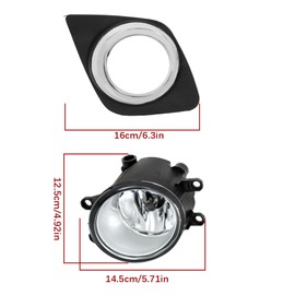 WFLNHB Fog Lights Replacement for Toyota RAV4 2009-2012 with Bulbs Bezels Harness Switch Kit Driving Lamps Fog Lights