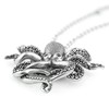 Controse Silver-Toned Stainless Steel Black eyed Octopus Necklace with Pendant