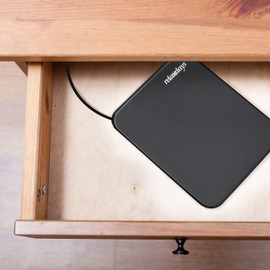 Relaxdays Security Box with Combination Lock, Portable, with Safety Cable, Car Safe, Steel, H x W x D: 6x16x20 cm, Black, Beige