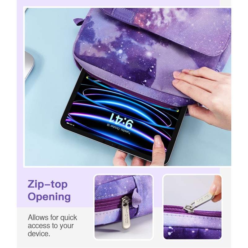MoKo Tablet Case with Shoulder Strap & Handle, Multiple Compartments,