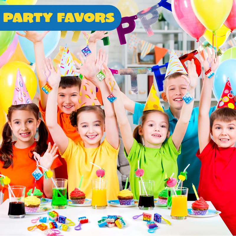 JOYIN JOYIN 30 Stück(Quadrat) Pop-Schlüsselanhänger, Mini-Fidget-Spielzeug, , Partygeschenke für Kinder