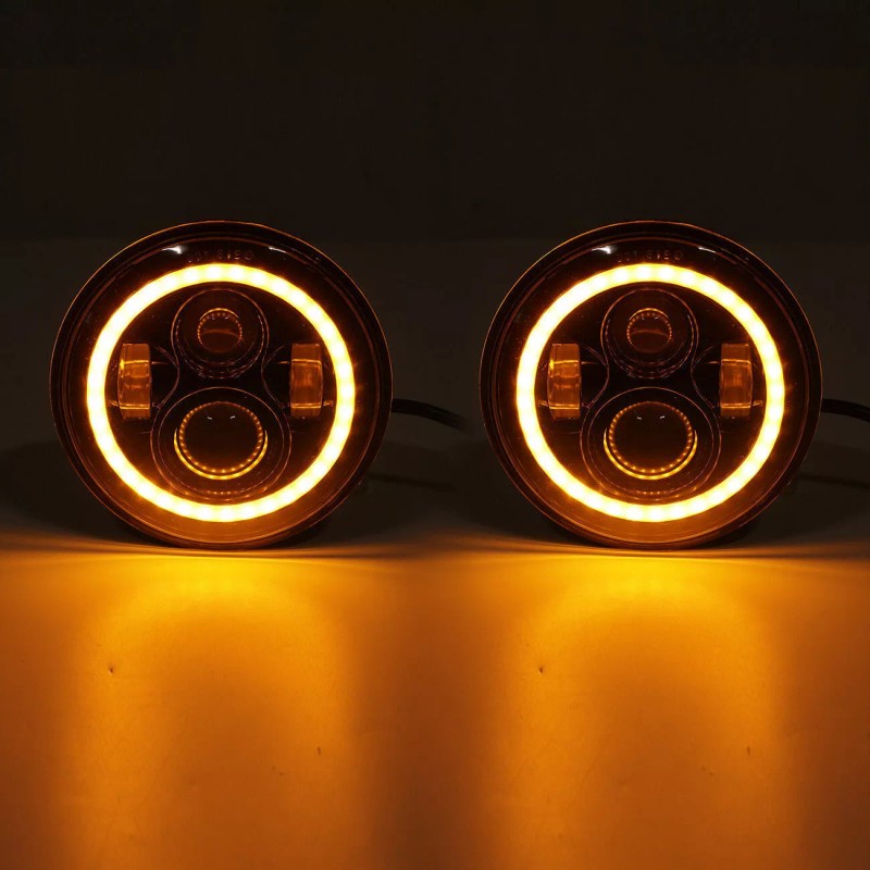 For Kenworth T2000 Truck 7" inch Round LED Headlights +