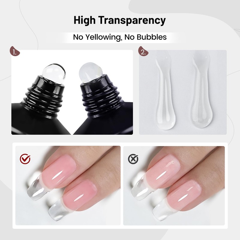 JODSONE High Hardness Poly Nail Gel 60G Crystal Clear Strong