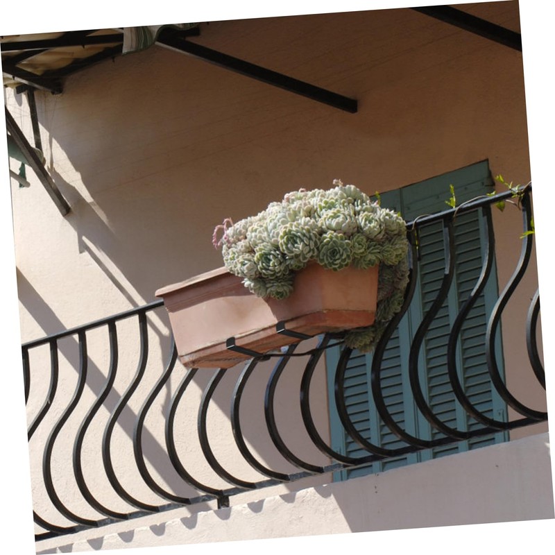 Gatuida 1 Set Railing Flower Pot Bracket Outdoor Flower Planter