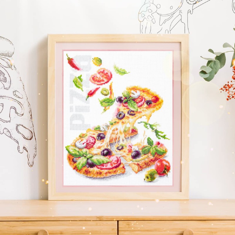 Magic needle Zweigart Edition Counted Cross Stitch Kit Pizza 23