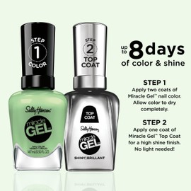 Sally Hansen Miracle Gel™, MoMint, Long Lasting, Gel-Like Formula, No UV Lamp Needed, Green Nail Polish